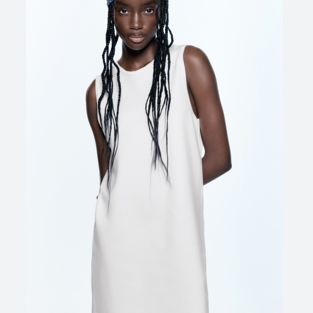 Zara Knit Mini Dress in White